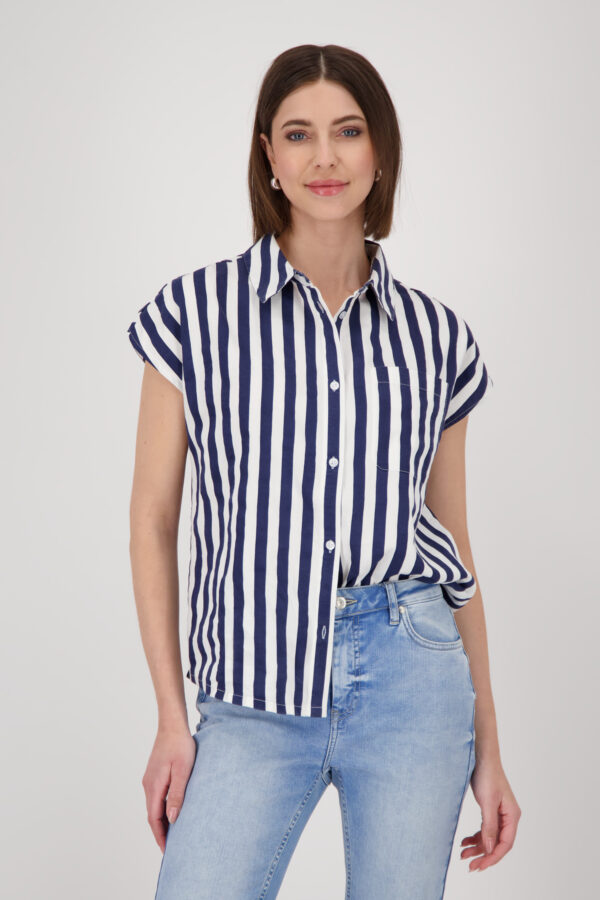 Monari Bluse, navy blue ringel – Bild 2