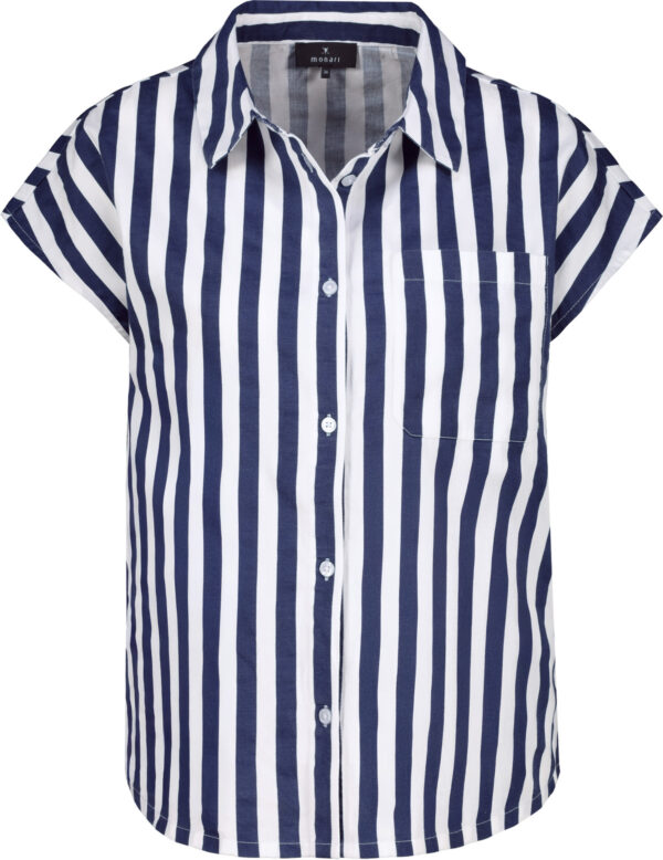 Monari Bluse, navy blue ringel