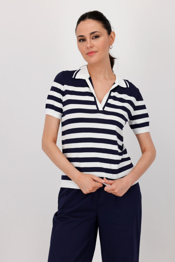 Monari Pullover, navy blue ringel – Bild 2