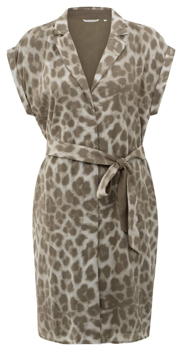 Yaya Midikleid mit Leopardenmuster, MILK BROWN DESSIN