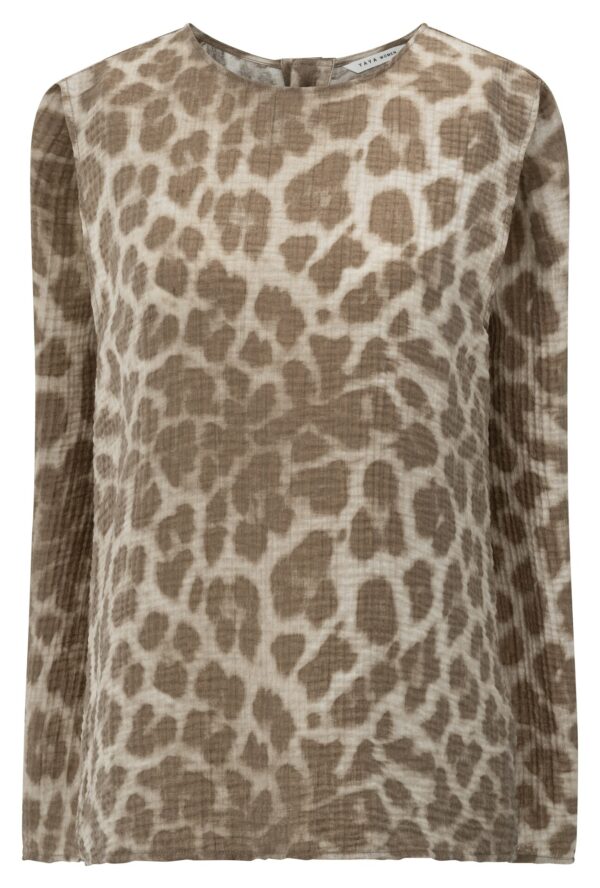 Yaya Top  Ärmelloses Oberteil mit Muster, MILK BROWN DESSIN