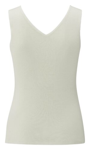 Yaya Fein geripptes Strick-Tanktop, WOOL WHITE