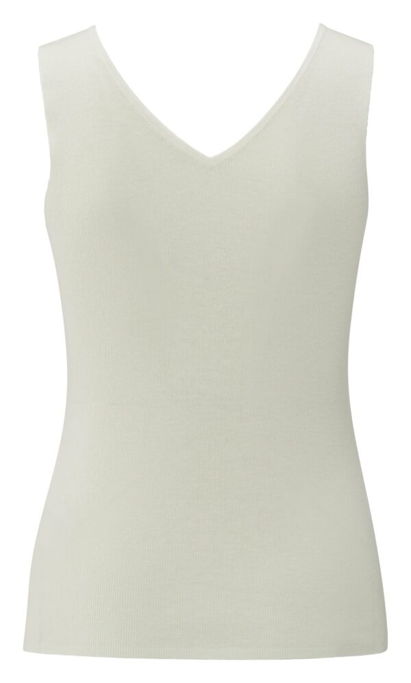 Yaya Fein geripptes Strick-Tanktop, WOOL WHITE