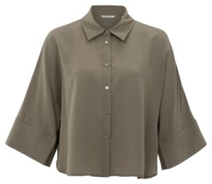 Yaya Kurz geschnittene Bluse, GREYISH BROWN