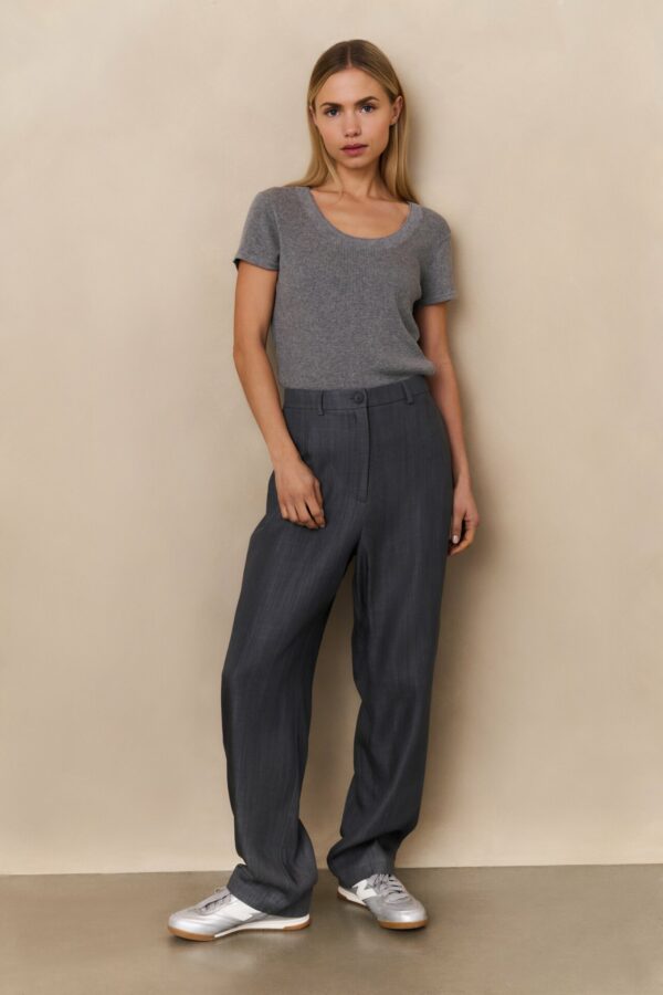 Yaya Hose High waist carrot fit trousers, WASHED GREY – Bild 3