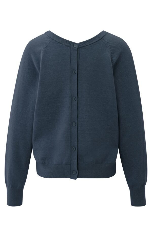 Yaya Pullover Double v-neck sweater with but, CHINA BLUE MELANGE – Bild 2