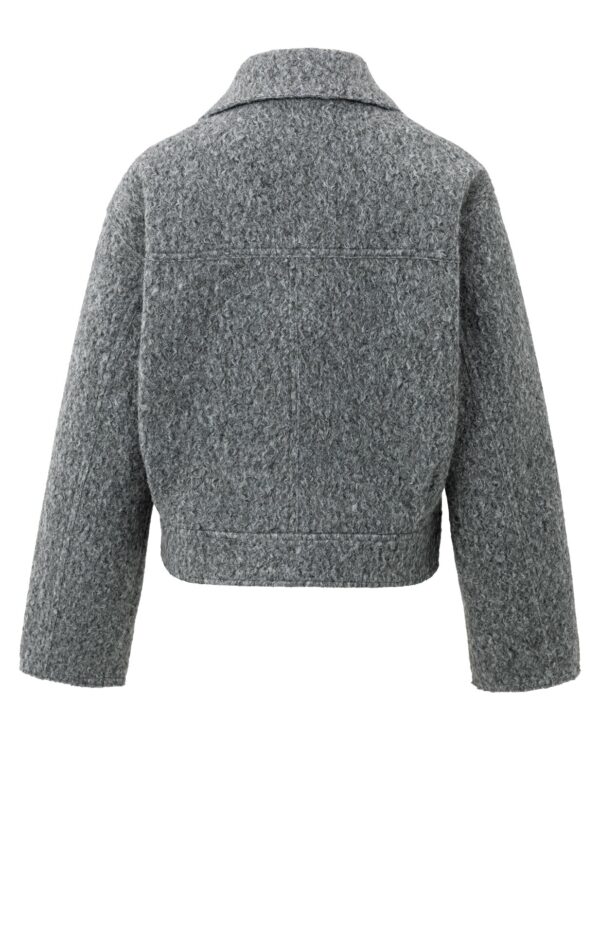 Yaya Jacke Short oversized boucle jacket, BLACK OYSTER MELANGE – Bild 2