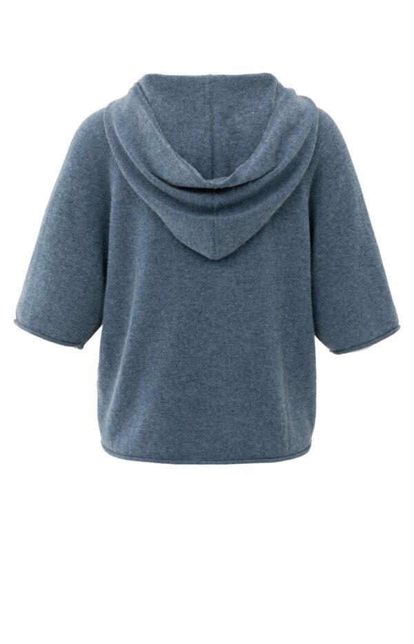 Yaya Shirt Short sleeve knitted hoody, CHINA BLUE – Bild 2