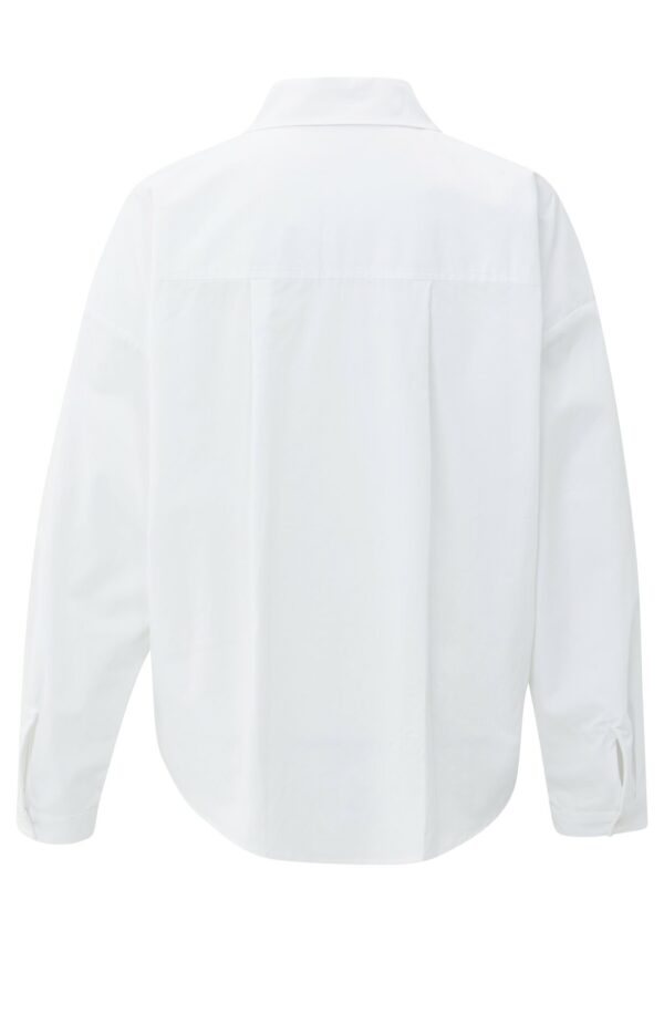 Yaya Poplin Bluse with front pleat, PURE WHITE – Bild 2