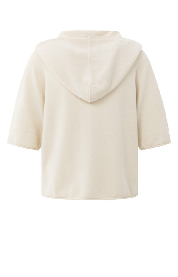 Yaya Pullover Short sleeve knitted hoody, CHALK WHITE – Bild 2