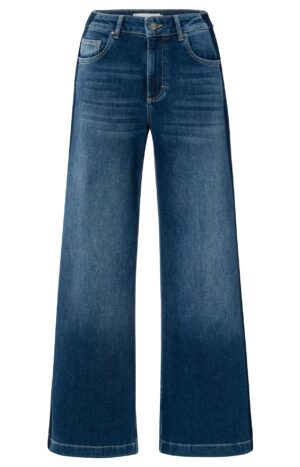 Yaya Jeans Hw wide denim w. tape - L34, DARK BLUE DENIM