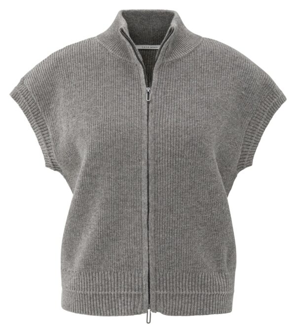 Yaya Ärrmelloser Cardigan, TAUPE GREY