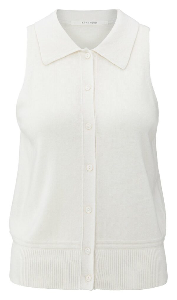 Yaya Ärrmelloser Cardigan, EARLY FROST WHITE – Bild 2