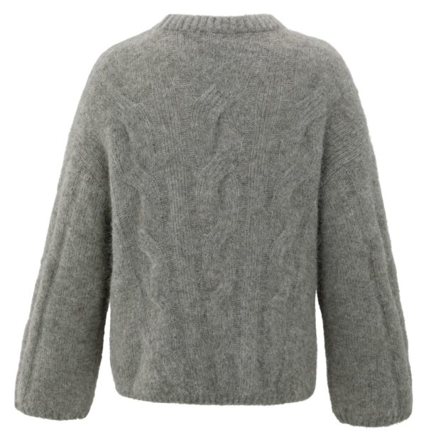 Yaya Weicher Zopfmuster-Pullover, TAUPE GREY MELANGE – Bild 2