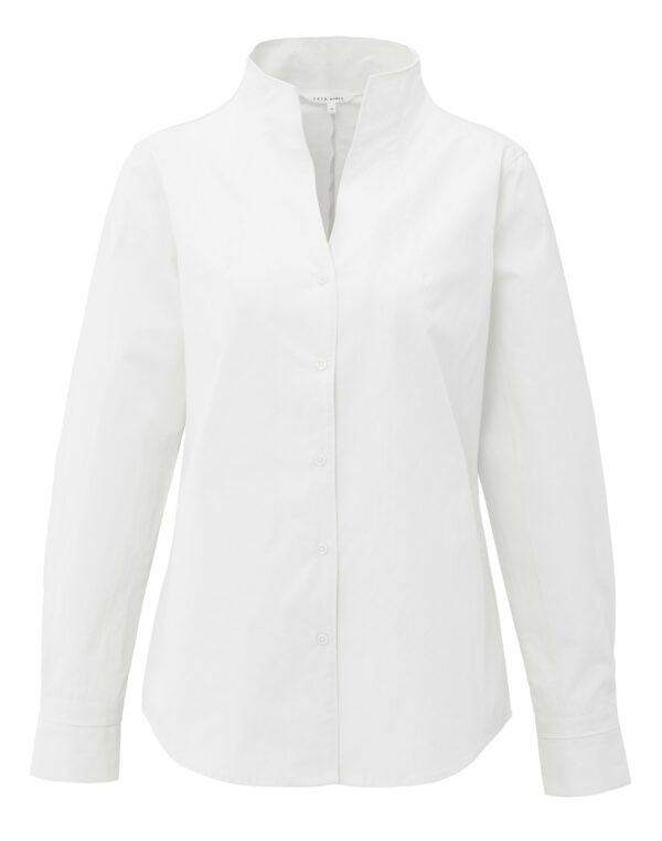 Yaya Bluse mit V-Ausschnitt, PURE WHITE