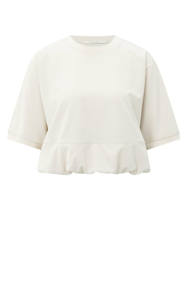 Yaya Short sleeve balloon top with, CHALK WHITE – Bild 2