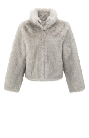 Yaya Faux fur Jacke, LIGHT GREY