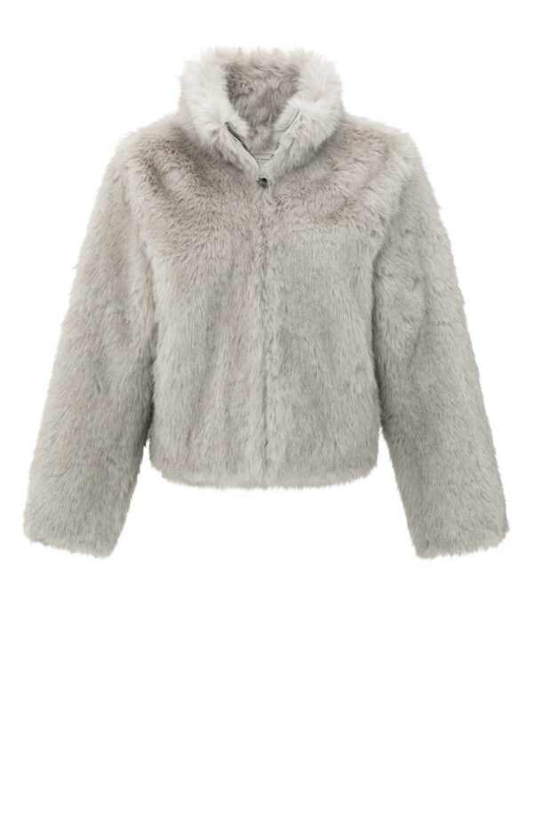 Yaya Faux fur Jacke, LIGHT GREY