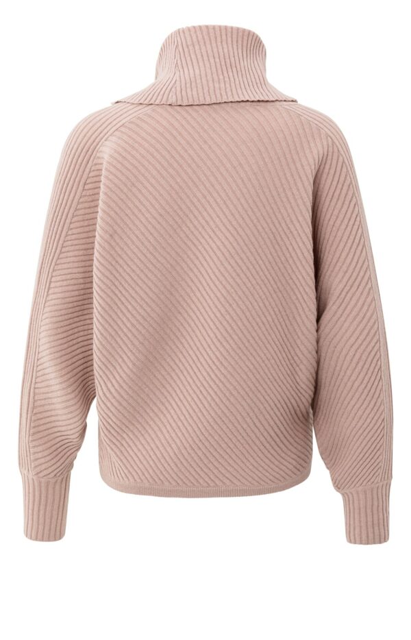 Yaya Pullover Batwing sweater with collar ls, BLUSH PINK MELANGE – Bild 2