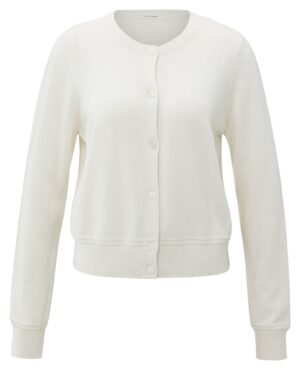 Yaya Strickweste Cardigan mit langen ?rmeln, EARLY FROST WHITE