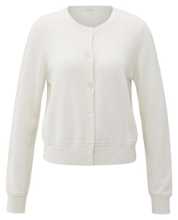 Yaya Strickweste Cardigan mit langen ?rmeln, EARLY FROST WHITE