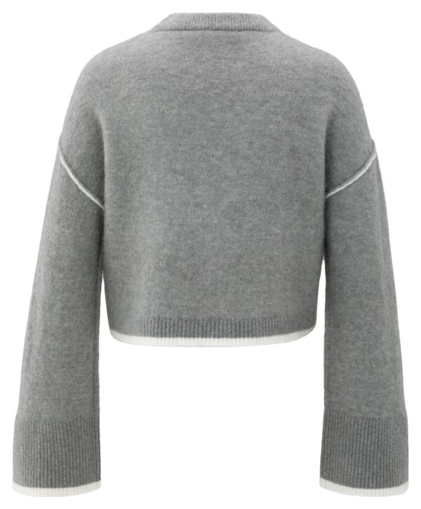 Yaya Pullover mit Linien, TAUPE GREY MELANGE – Bild 2