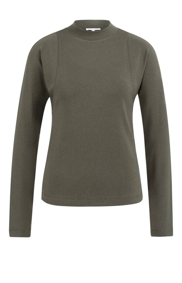Yaya Long sleeve mock neck top, BROWN