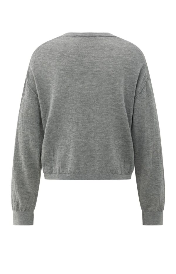 Yaya Pullover Textured round neck sweater ls, MEDIUM GREY MELANGE – Bild 2