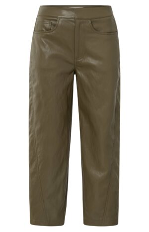Yaya Hose Faux leather carrot fit trouse, ANTHRACITE BROWN