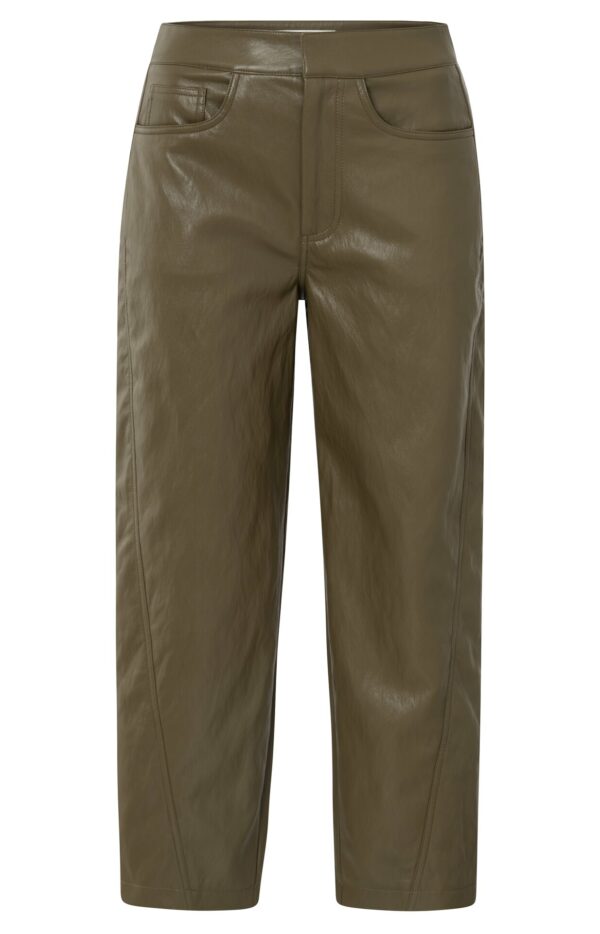 Yaya Hose Faux leather carrot fit trouse, ANTHRACITE BROWN