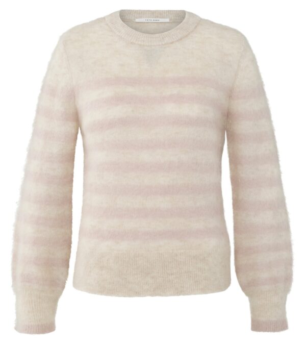 Yaya Gestreifter Pullover, SHADOW GRAY PINK DESSIN