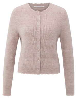 Yaya Strickweste Cardigan mit Details, SHADOW GRAY PINK MELANGE