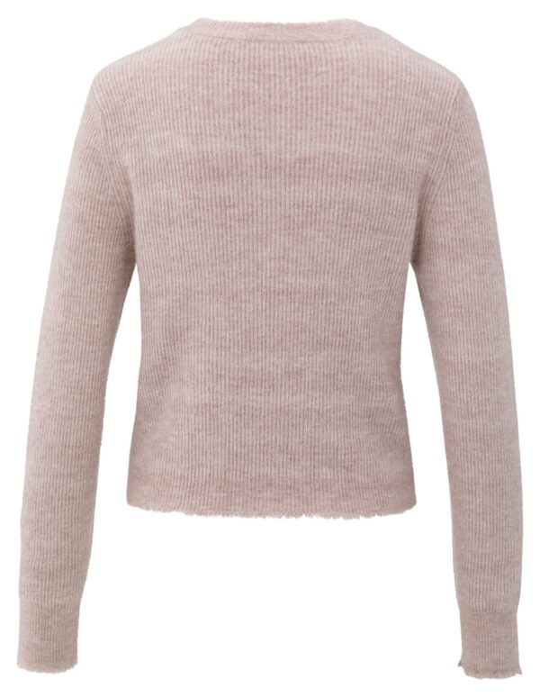 Yaya Strickweste Cardigan mit Details, SHADOW GRAY PINK MELANGE – Bild 2