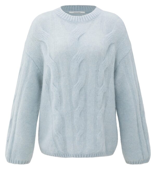 Yaya Weicher Zopfmuster-Pullover, SECRET SPACES GREY