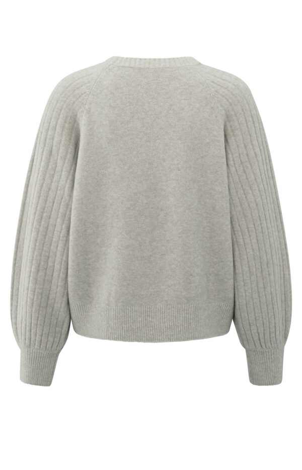 Yaya Pullover Rib mixed sweater ls, BROWNISH GREY MELANGE – Bild 2