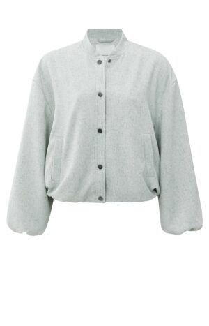 Yaya Jacke Woven oversized jacket, LIGHT GREY MELANGE