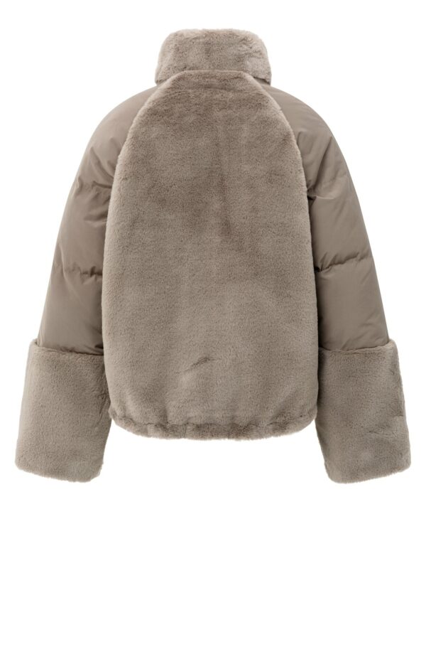 Yaya Jacke Faux fur jacket with padded ny, BROWN – Bild 2