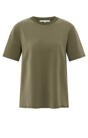 Yaya Shirt  Short sleeve sweatshirt with k, CAPERS BROWNISH GREEN