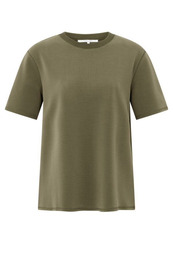 Yaya Shirt  Short sleeve sweatshirt with k, CAPERS BROWNISH GREEN